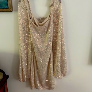 Shantelle Sequins Dress in Champagne Sparkle -perfect for homecoming or holiday